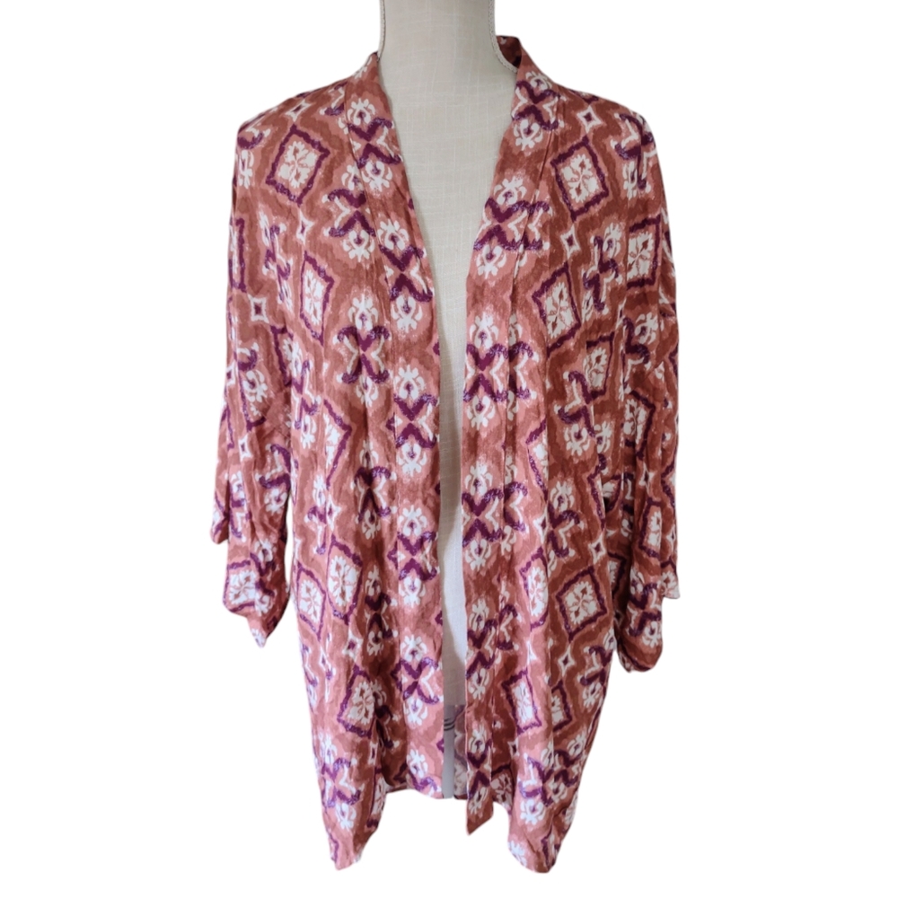 Women's Duster Kimono Cardigan Knox Rose Cognac Size XS/ Small XS/S - Picture 2 of 7